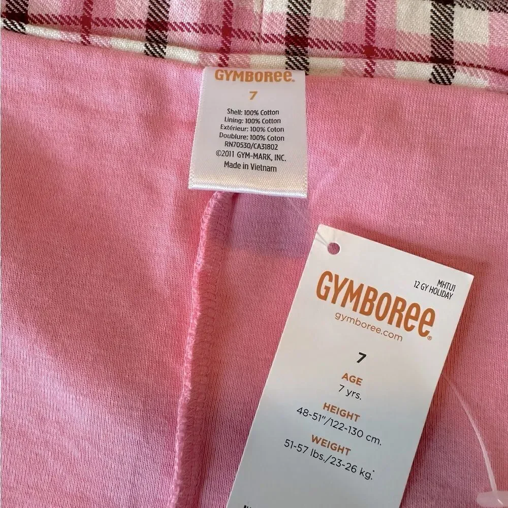 GYMBOREE Skirt Girls Plaid Holiday Pink Size 7 NWT
